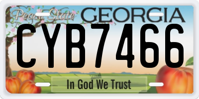 GA license plate CYB7466