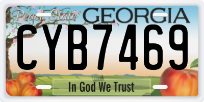 GA license plate CYB7469