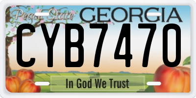 GA license plate CYB7470