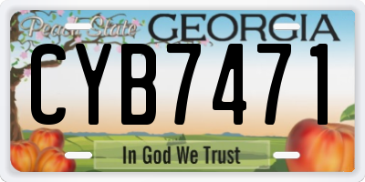 GA license plate CYB7471