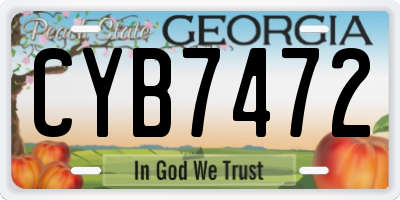 GA license plate CYB7472