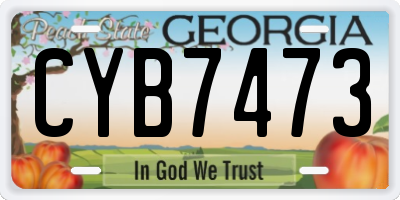 GA license plate CYB7473