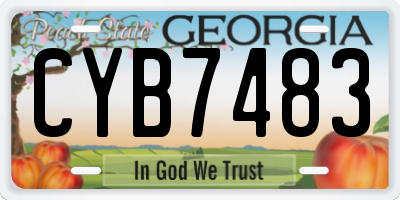 GA license plate CYB7483