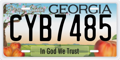 GA license plate CYB7485