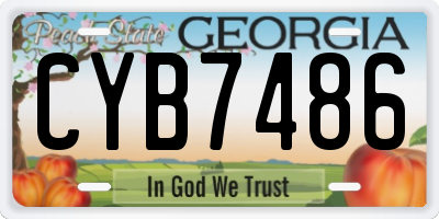 GA license plate CYB7486