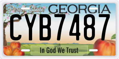 GA license plate CYB7487