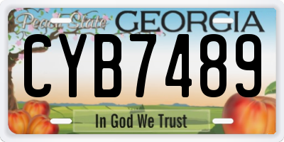 GA license plate CYB7489