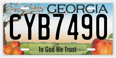 GA license plate CYB7490