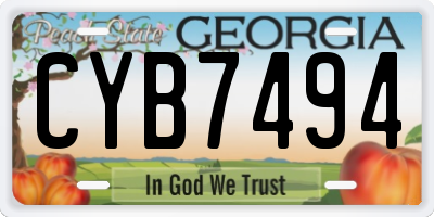 GA license plate CYB7494