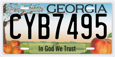 GA license plate CYB7495
