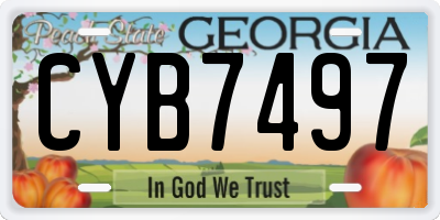 GA license plate CYB7497