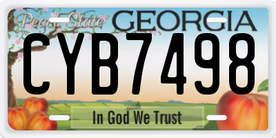 GA license plate CYB7498