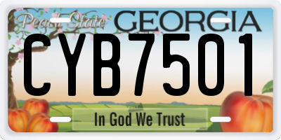 GA license plate CYB7501