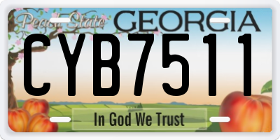 GA license plate CYB7511
