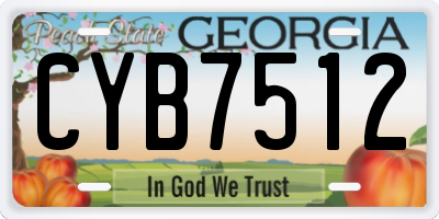 GA license plate CYB7512