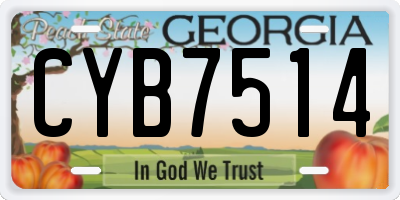 GA license plate CYB7514