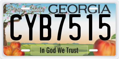 GA license plate CYB7515