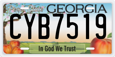GA license plate CYB7519