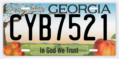 GA license plate CYB7521