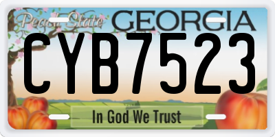GA license plate CYB7523