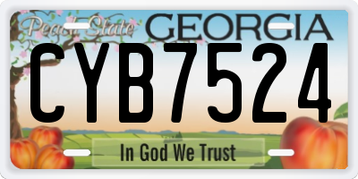GA license plate CYB7524