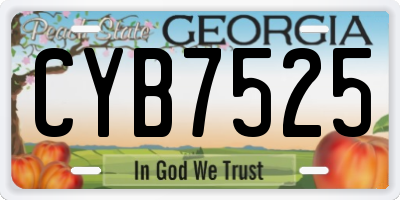 GA license plate CYB7525