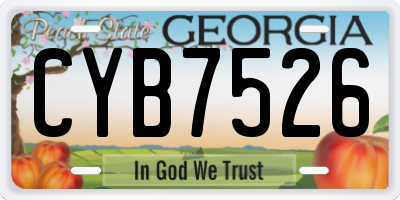 GA license plate CYB7526