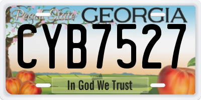 GA license plate CYB7527