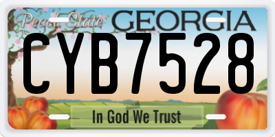 GA license plate CYB7528