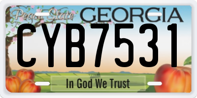 GA license plate CYB7531