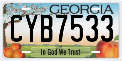 GA license plate CYB7533