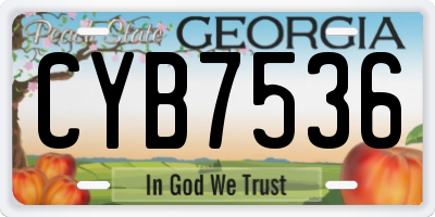 GA license plate CYB7536