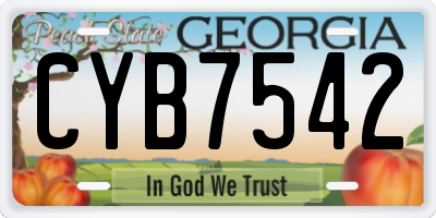 GA license plate CYB7542