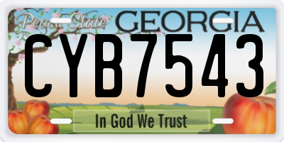 GA license plate CYB7543