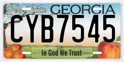 GA license plate CYB7545