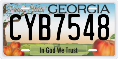 GA license plate CYB7548