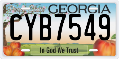GA license plate CYB7549