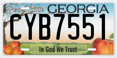 GA license plate CYB7551