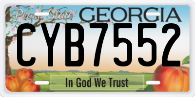GA license plate CYB7552