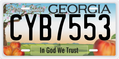 GA license plate CYB7553