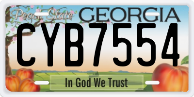 GA license plate CYB7554