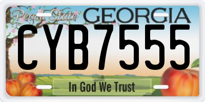 GA license plate CYB7555