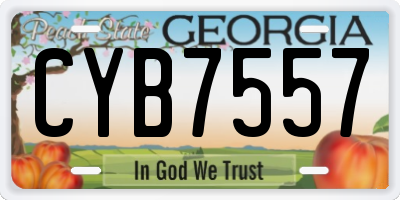GA license plate CYB7557