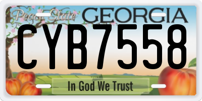 GA license plate CYB7558
