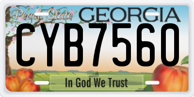 GA license plate CYB7560