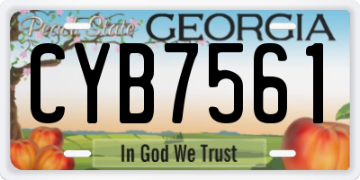 GA license plate CYB7561