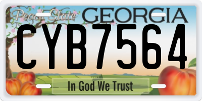 GA license plate CYB7564