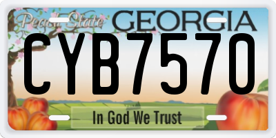 GA license plate CYB7570