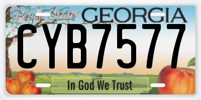 GA license plate CYB7577