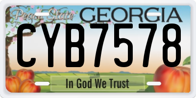 GA license plate CYB7578